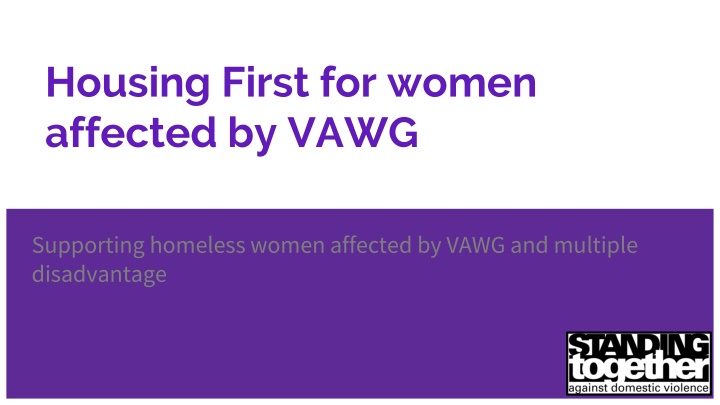 housing first for women affected by vawg