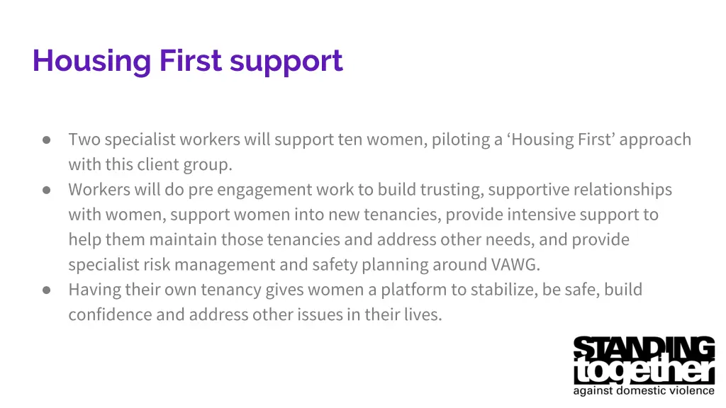 housing first support