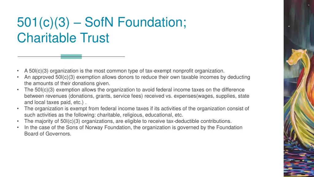 501 c 3 sofn foundation charitable trust