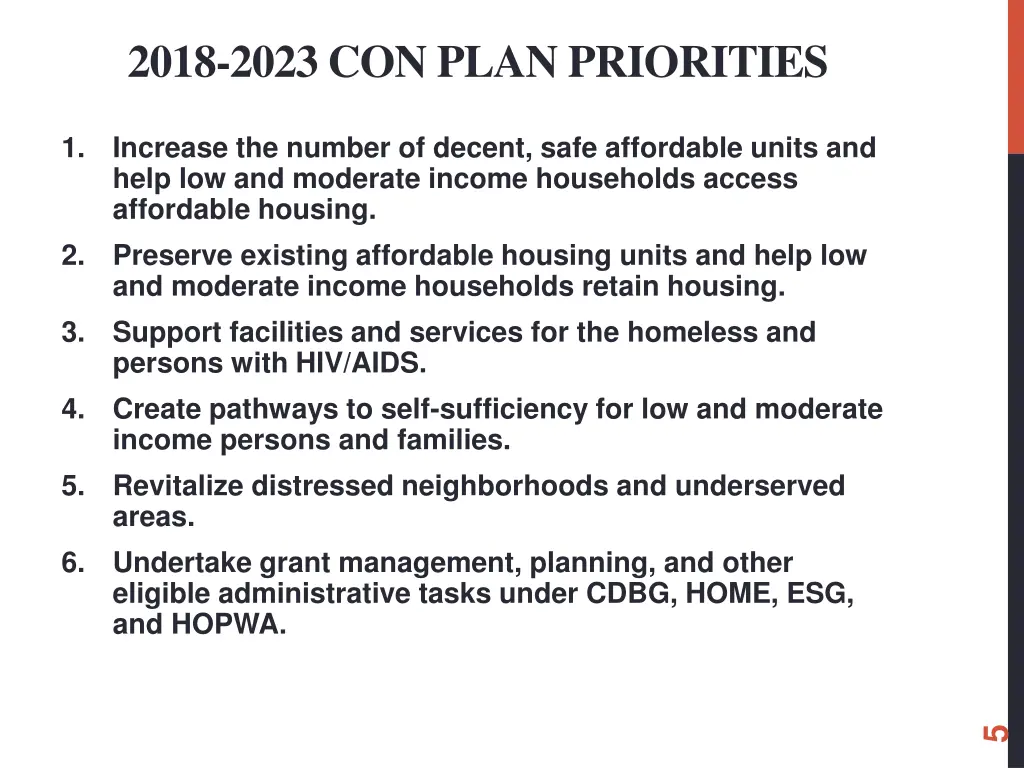 2018 2023 con plan priorities