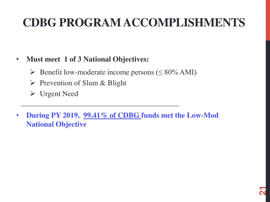 cdbg program accomplishments