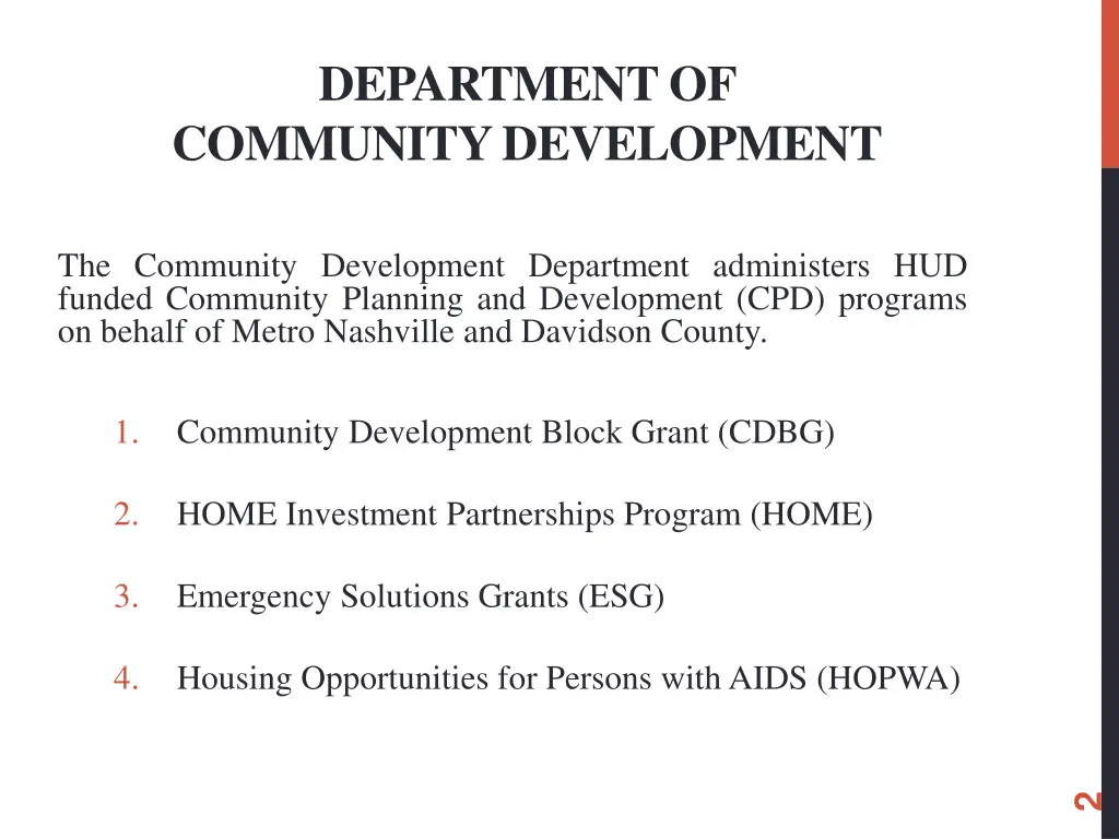 department of community development