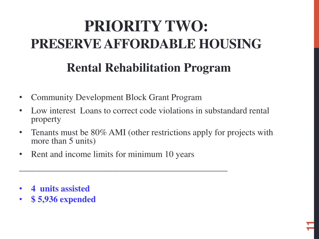 priority two preserve affordable housing