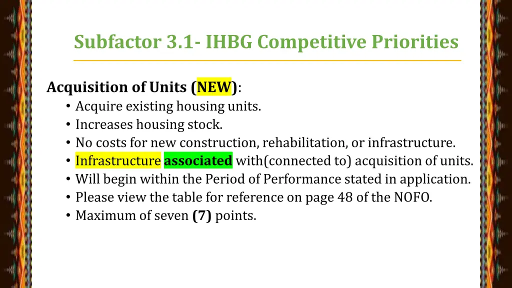 subfactor 3 1 ihbg competitive priorities 3