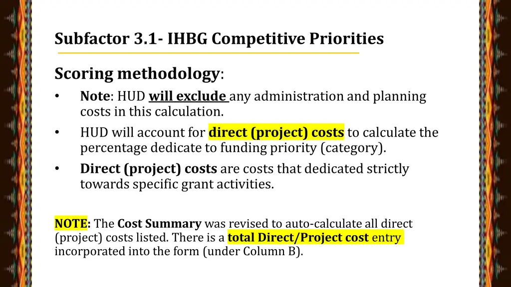 subfactor 3 1 ihbg competitive priorities 6