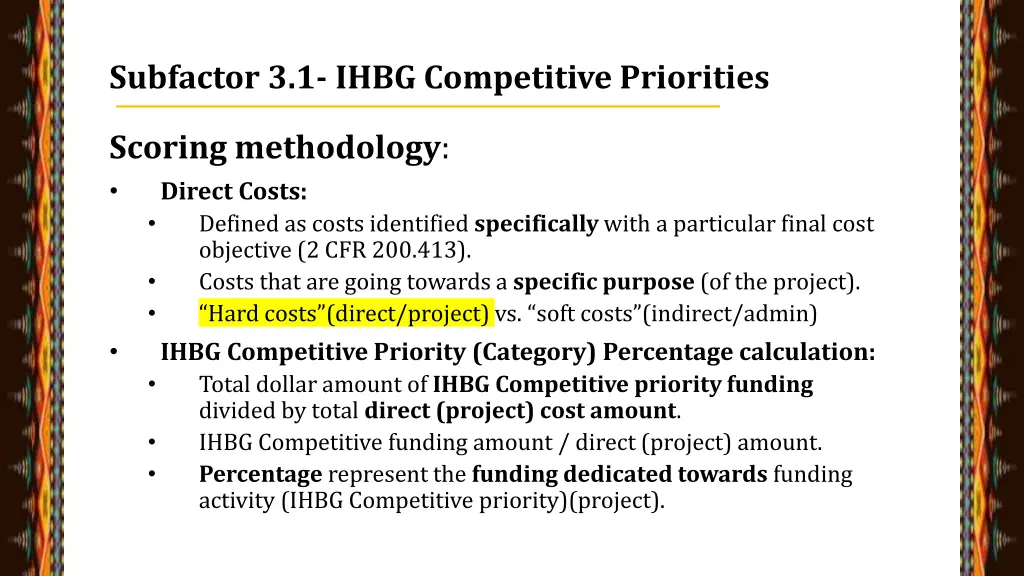 subfactor 3 1 ihbg competitive priorities 7