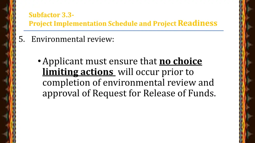 subfactor 3 3 project implementation schedule 2