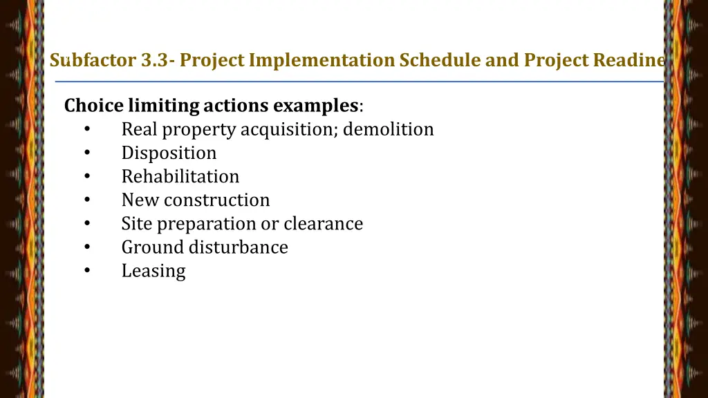 subfactor 3 3 project implementation schedule 4