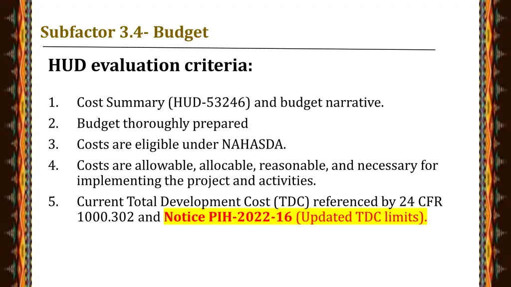 subfactor 3 4 budget 39