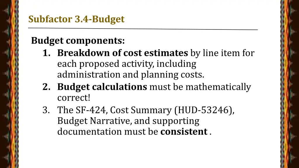 subfactor 3 4 budget 41