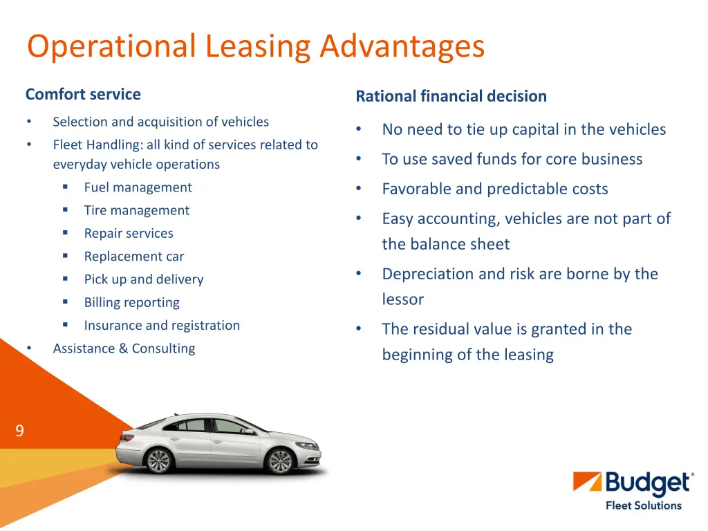 operational leasing advantages