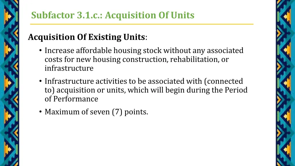 subfactor 3 1 c acquisition of units