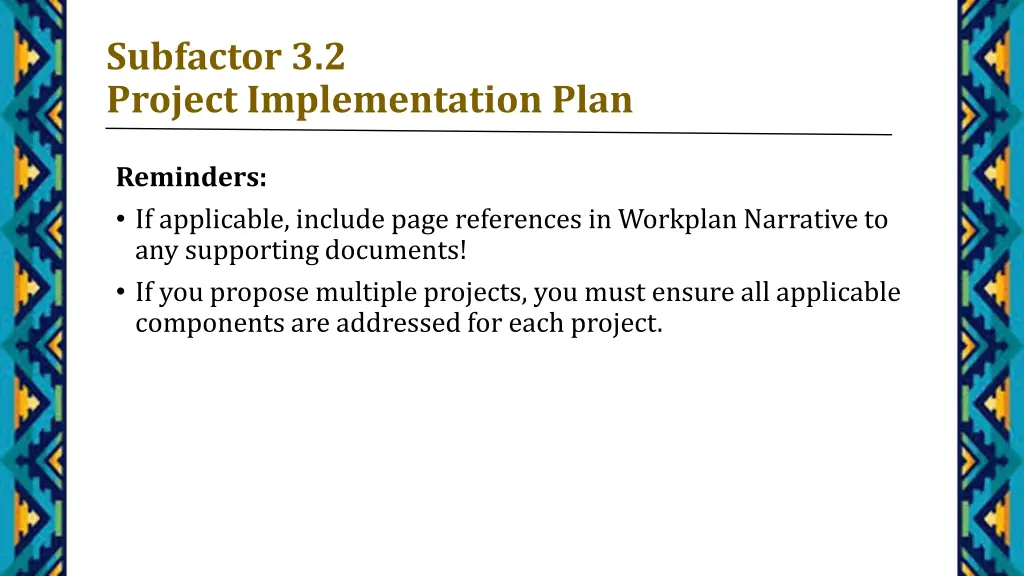 subfactor 3 2 project implementation plan 2