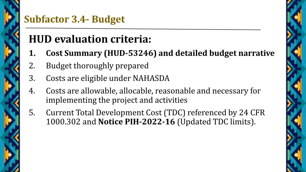 subfactor 3 4 budget 17