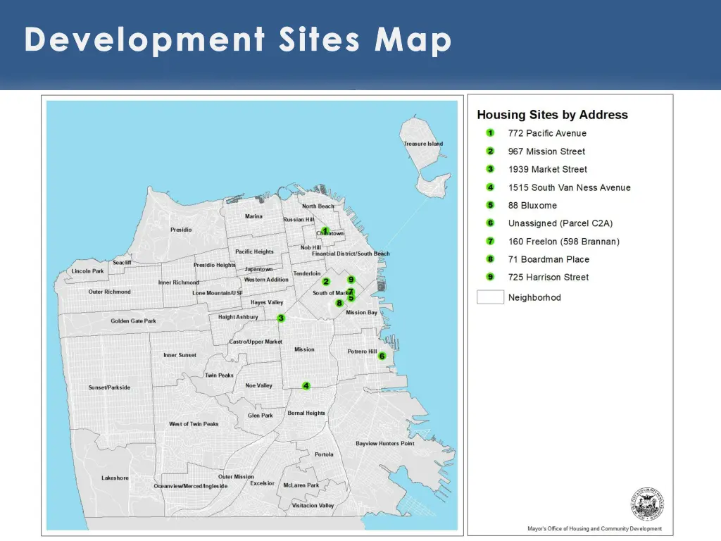 development sites map