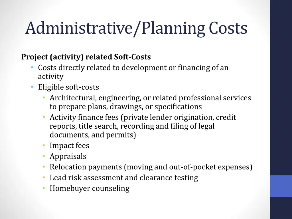 administrative planning costs 2