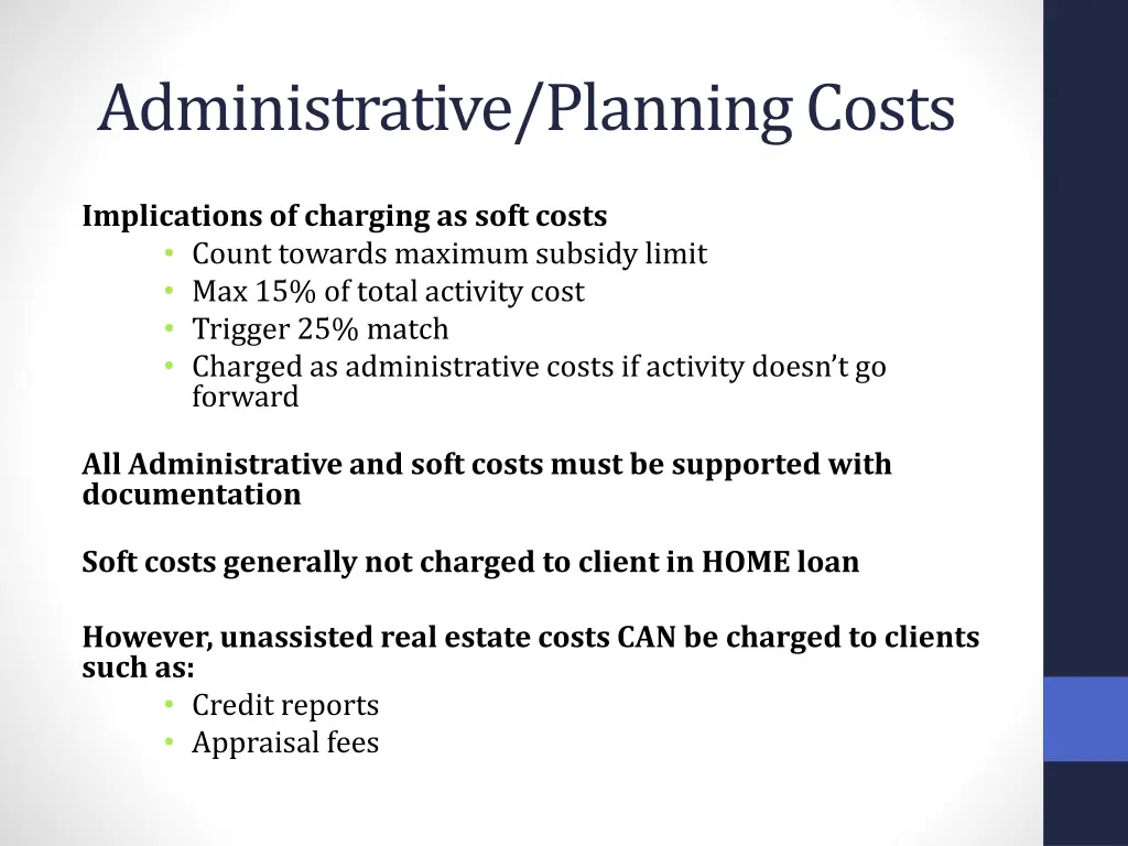 administrative planning costs 3