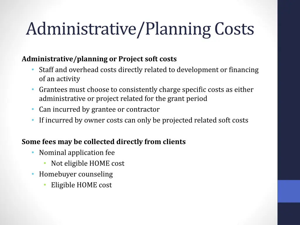 administrative planning costs 4