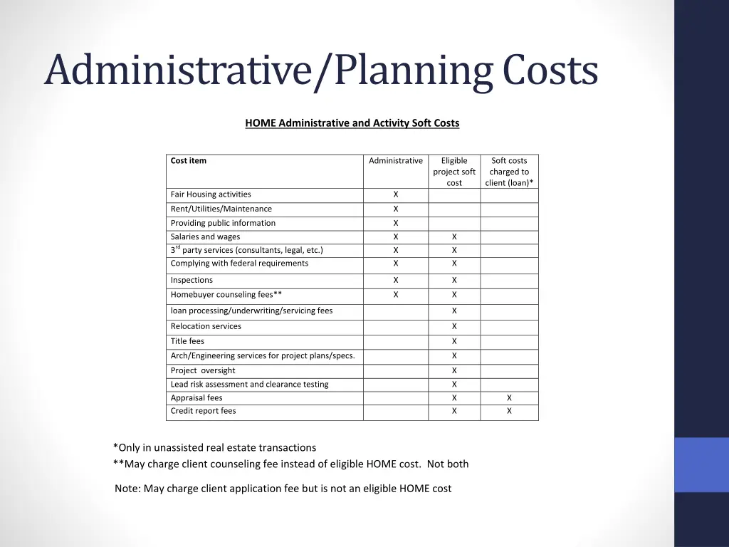 administrative planning costs 5