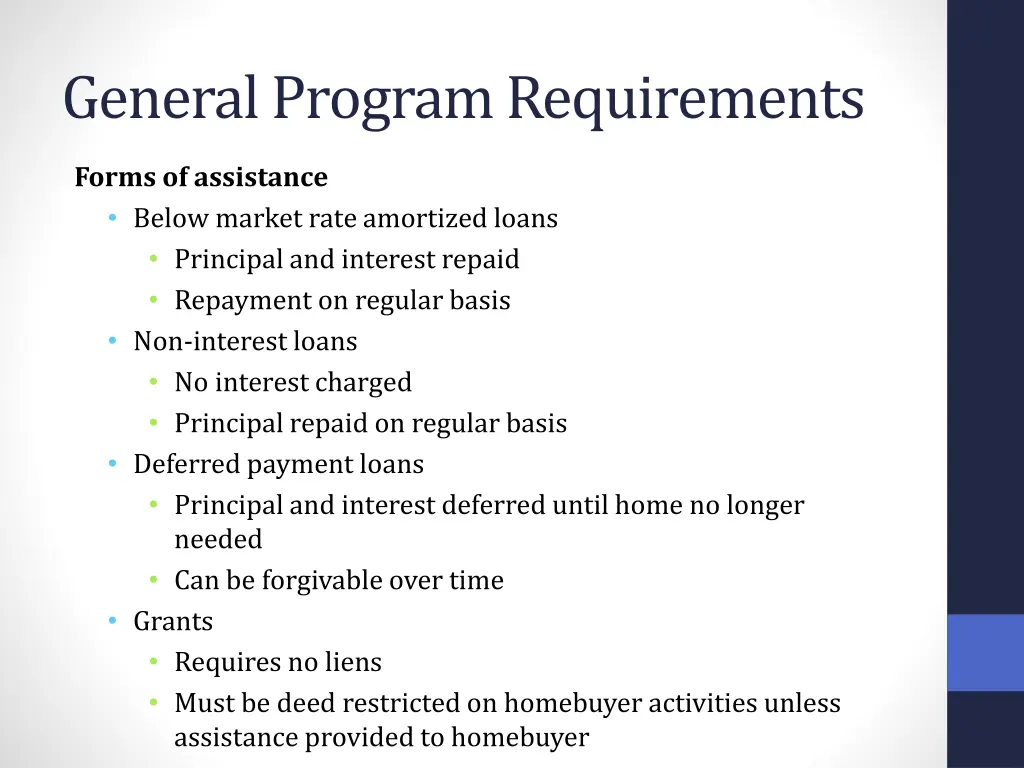 general program requirements