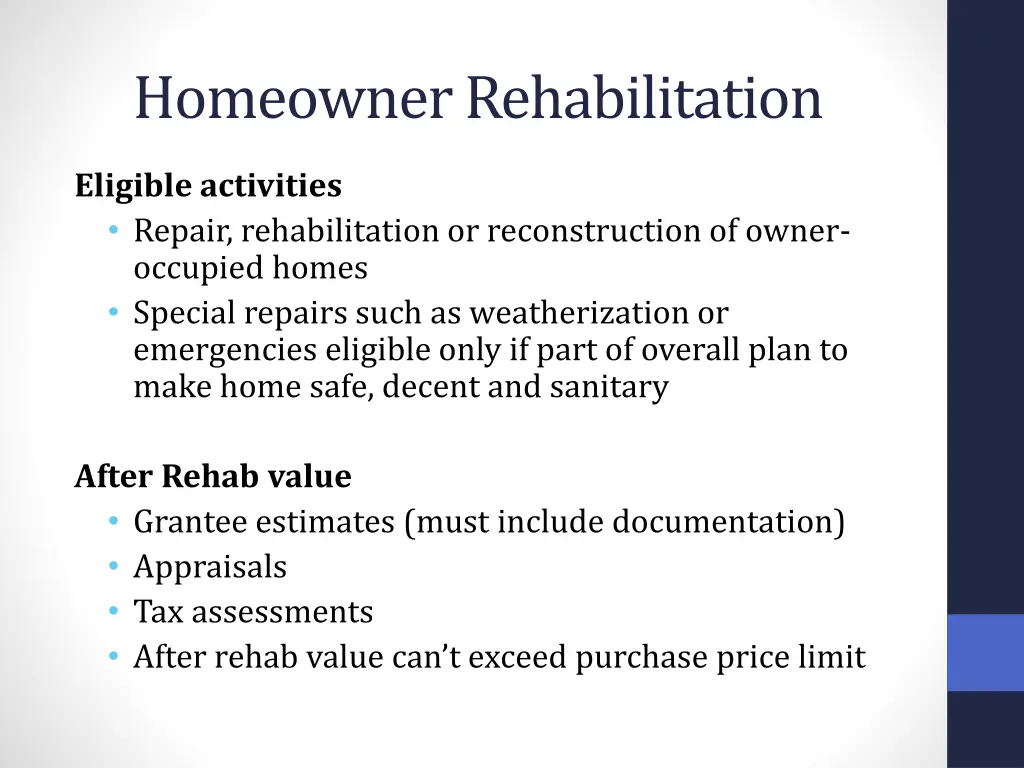 homeowner rehabilitation 1