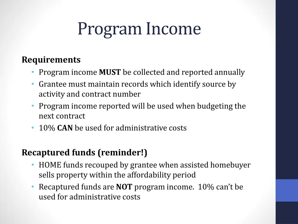 program income 1