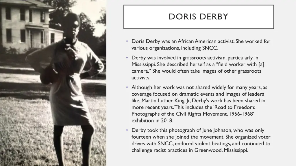 doris derby