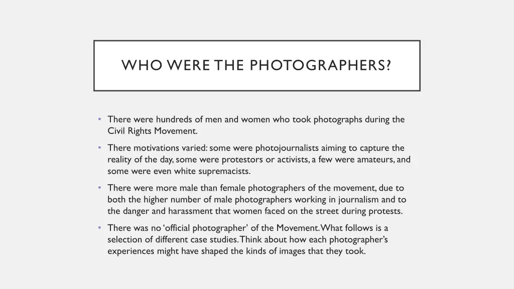 who were the photographers