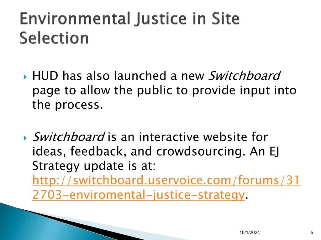 hud has also launched a new switchboard page