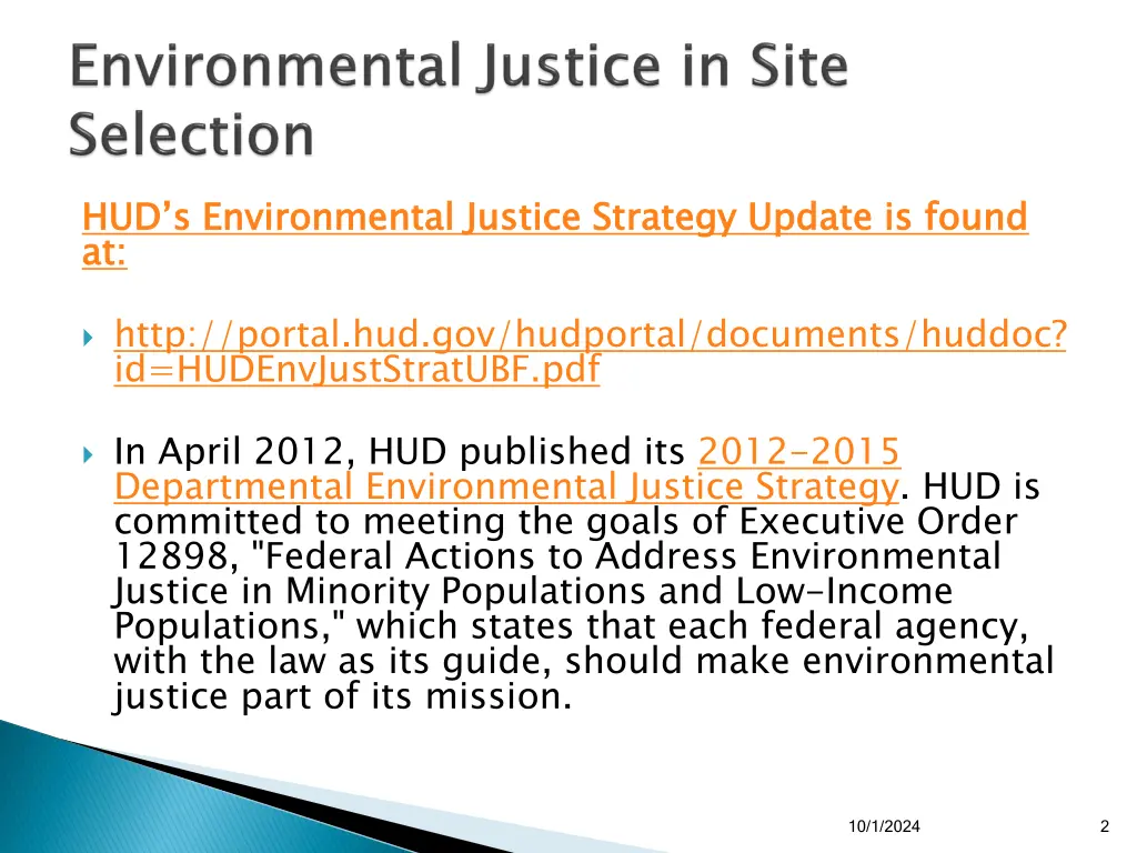 hud s environmental justice strategy update