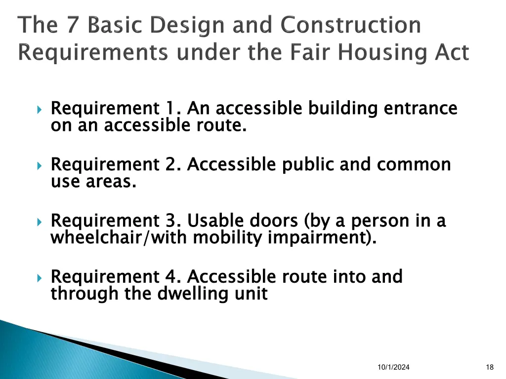 requirement 1 an accessible building entrance