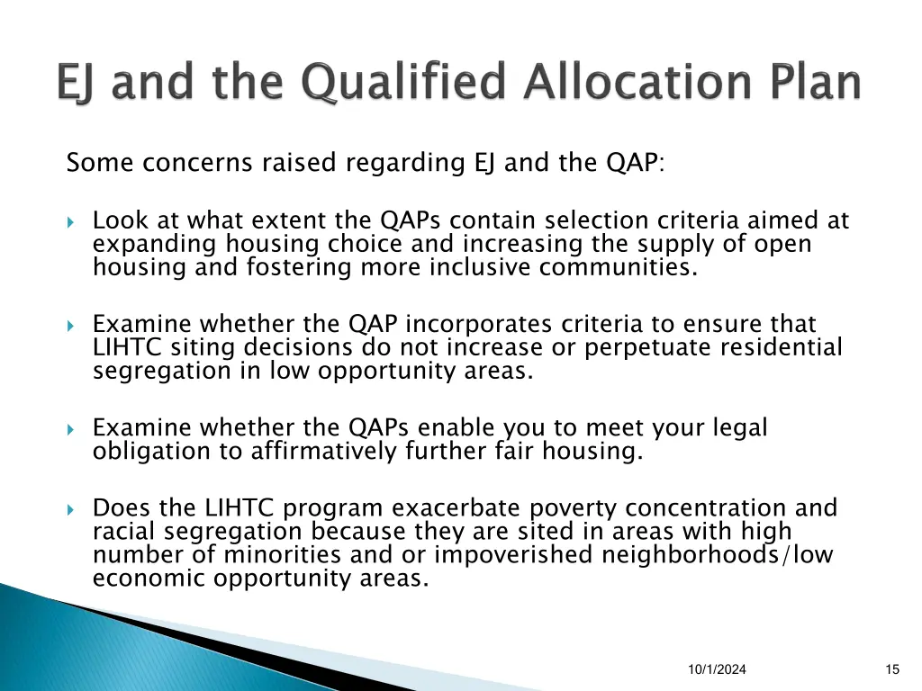 some concerns raised regarding ej and the qap