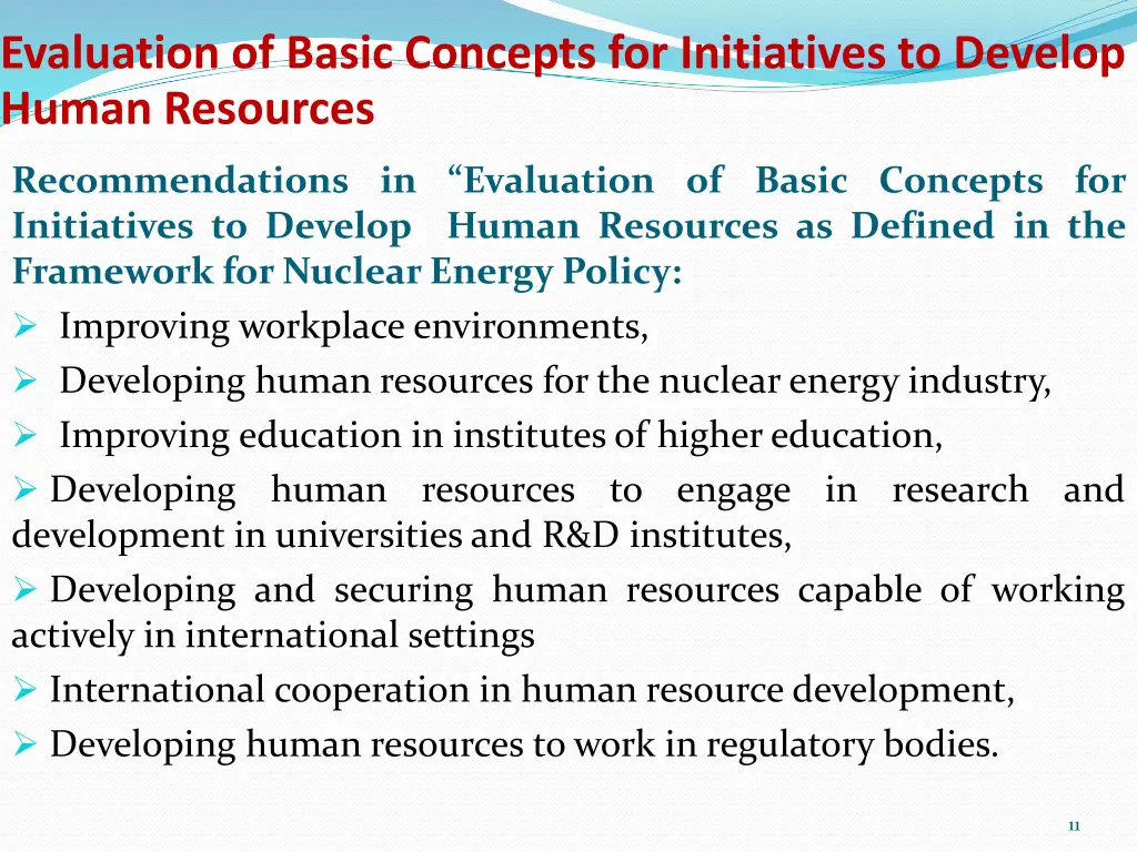 evaluation of basic concepts for initiatives