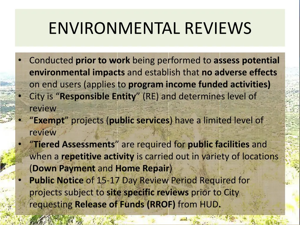 environmental reviews