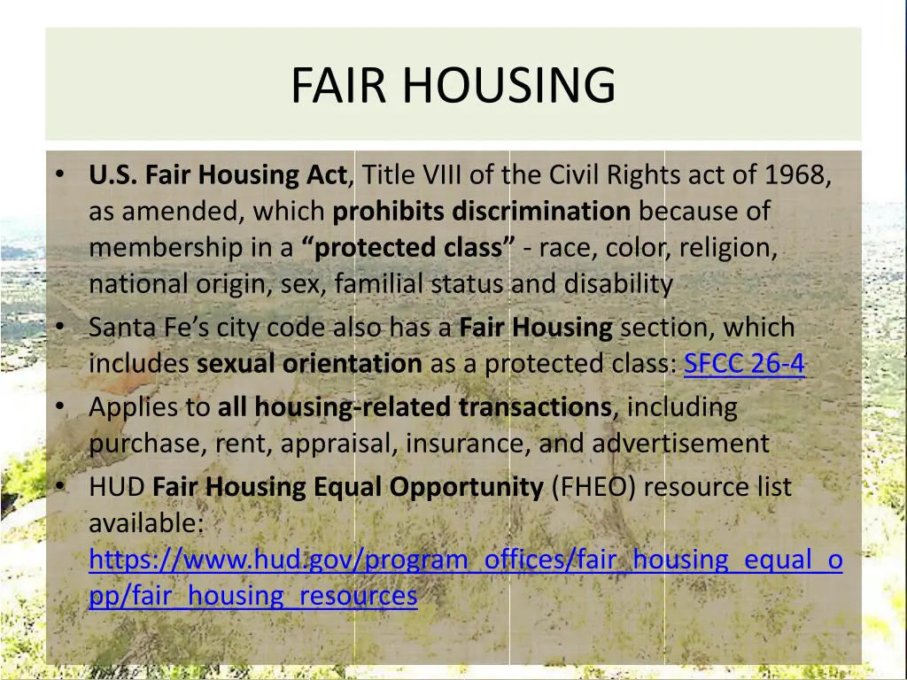 fair housing