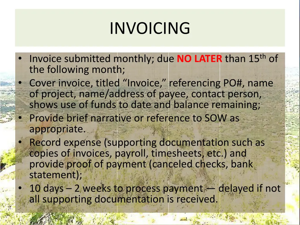 invoicing