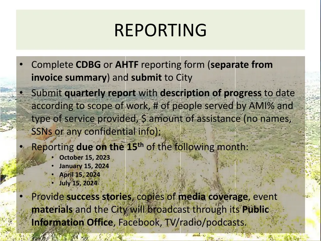 reporting