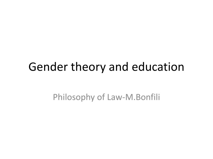 gender theory and education