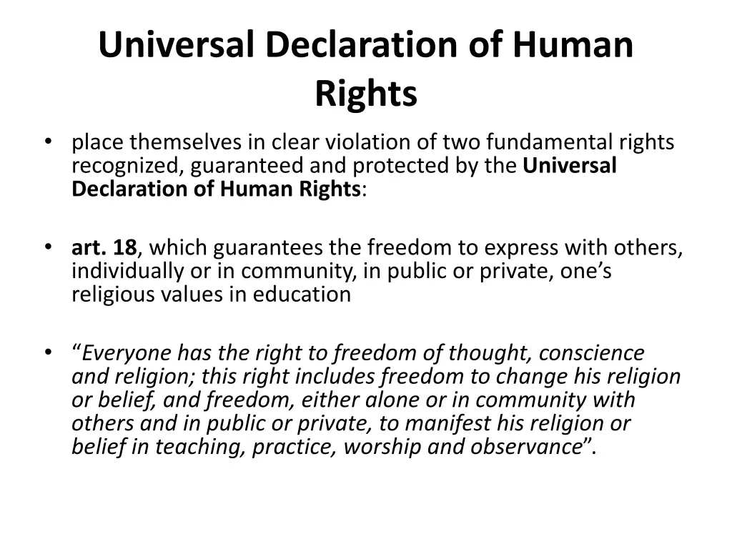 universal declaration of human rights place