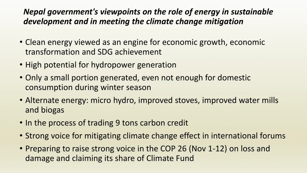 nepal government s viewpoints on the role