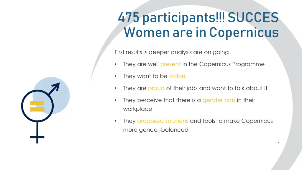 475 participants succes women are in copernicus