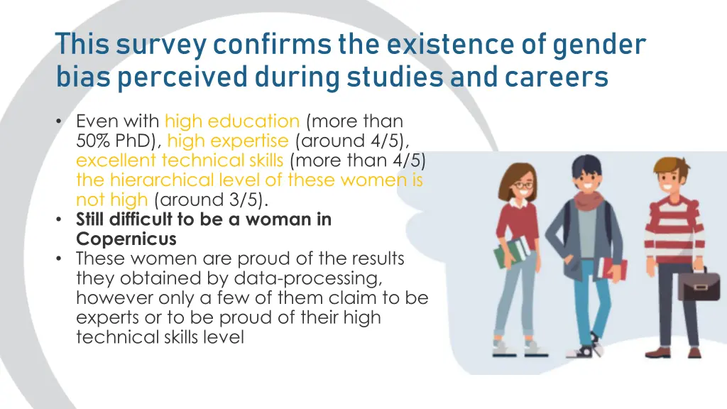 this survey confirms the existence of gender bias