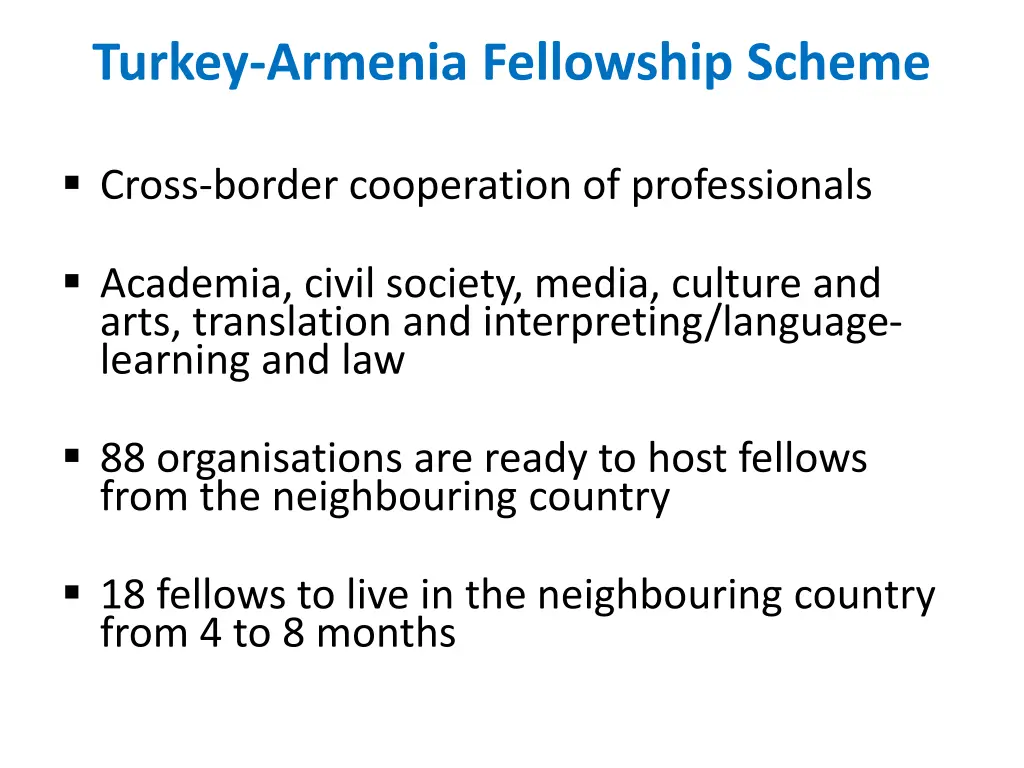 turkey armenia fellowship scheme