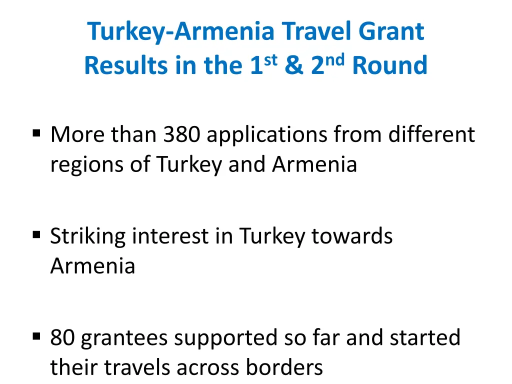 turkey armenia travel grant results