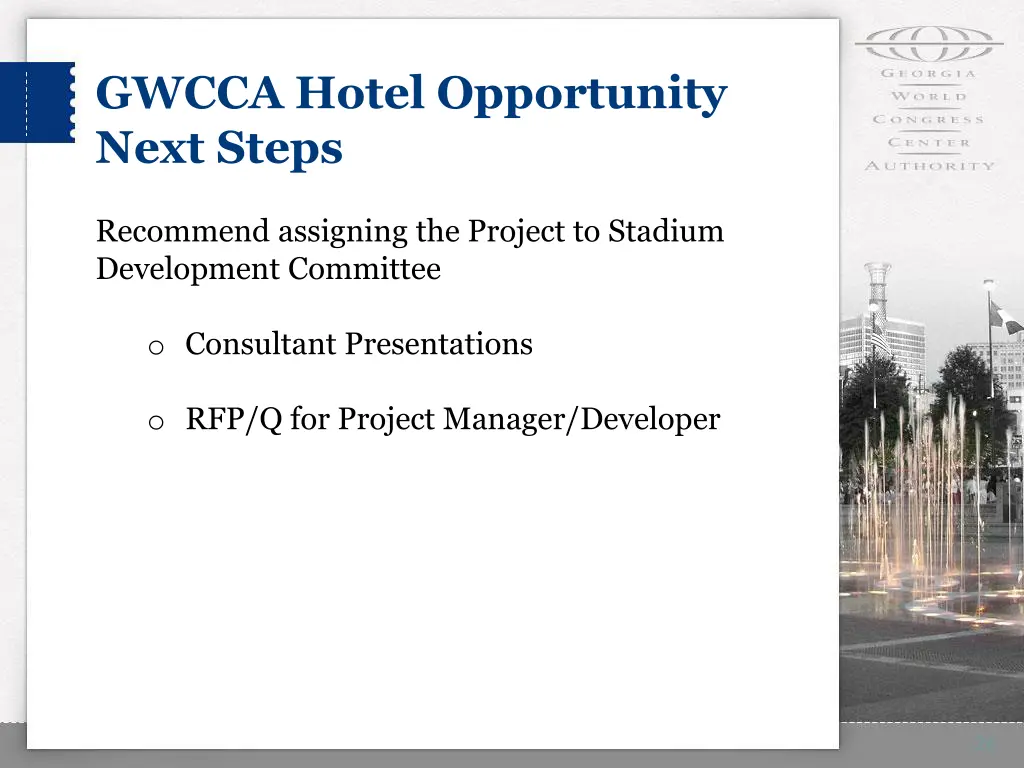 gwcca hotel opportunity next steps