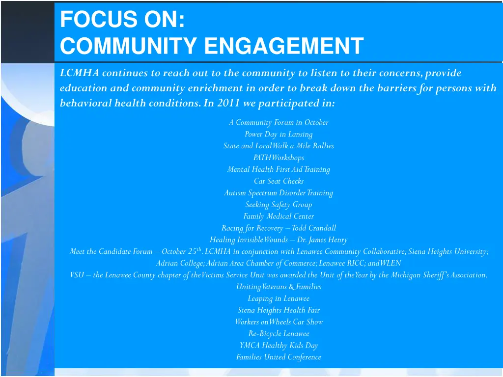 focus on community engagement