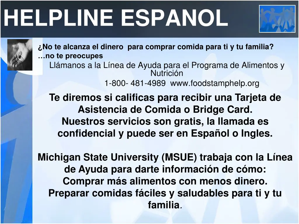 helpline espanol