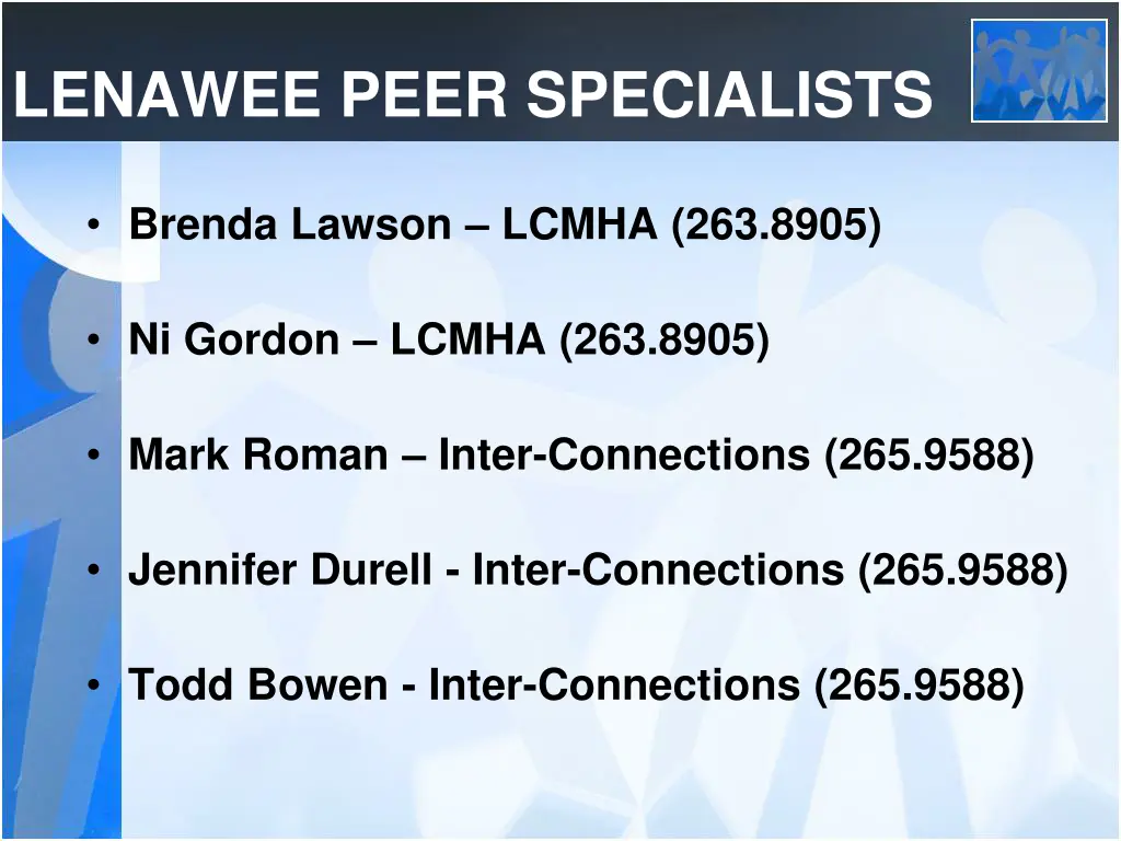 lenawee peer specialists