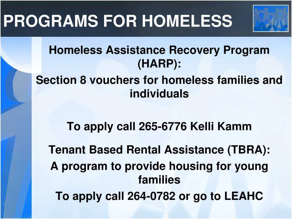 programs for homeless