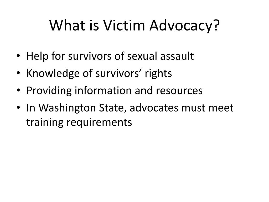 what is victim advocacy